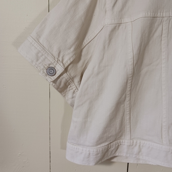 Short Sleeves White denim jacket - Picture 4 of 8